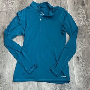 Brooks Teal Long Sleeve Half-Zip Top